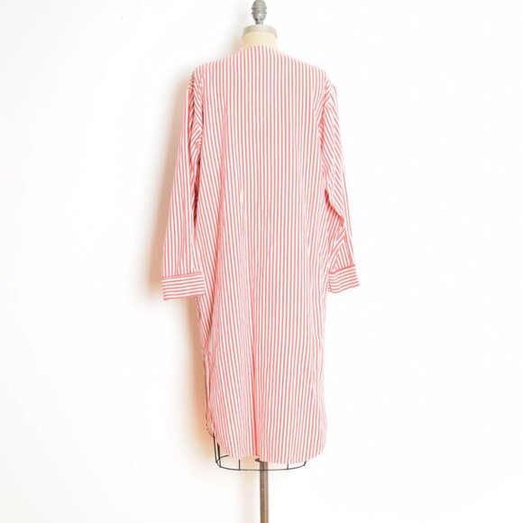 vintage 80s nightgown dress red striped flannel COCA COLA print long maxi - Picture 7 of 9